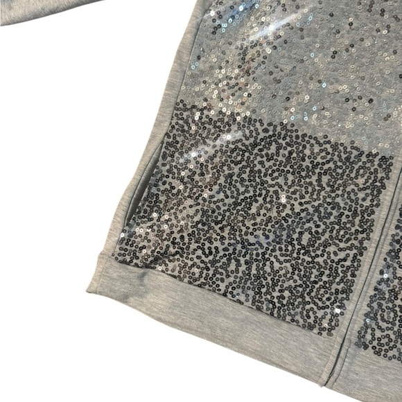 Quacker Factory Zip Up Sparkle Hoodie Sweatshirt Jacket Gray Sequin Size Large - Picture 6 of 9